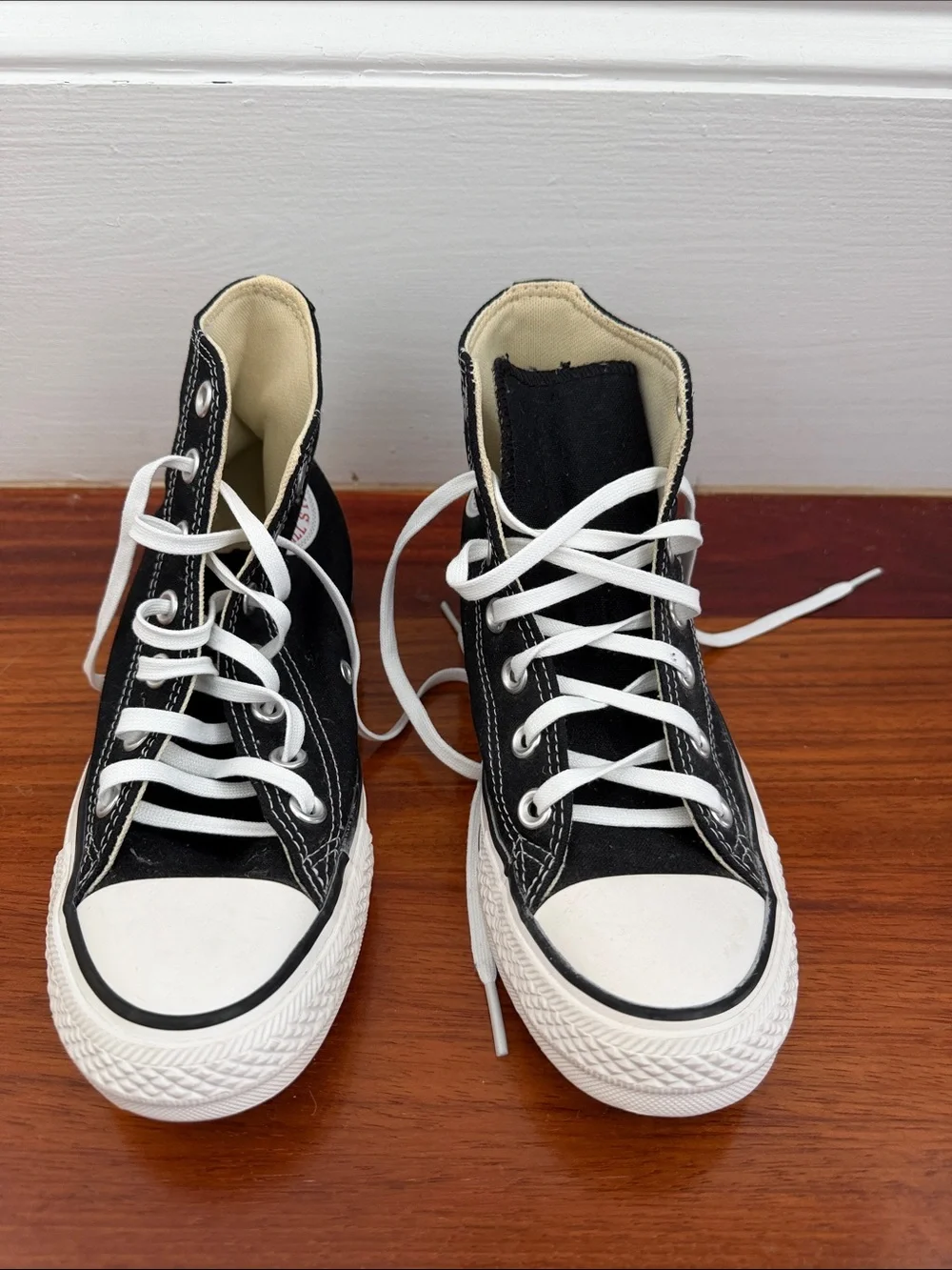 Converse Black and White High Top Sneakers - Picture 2 of 5
